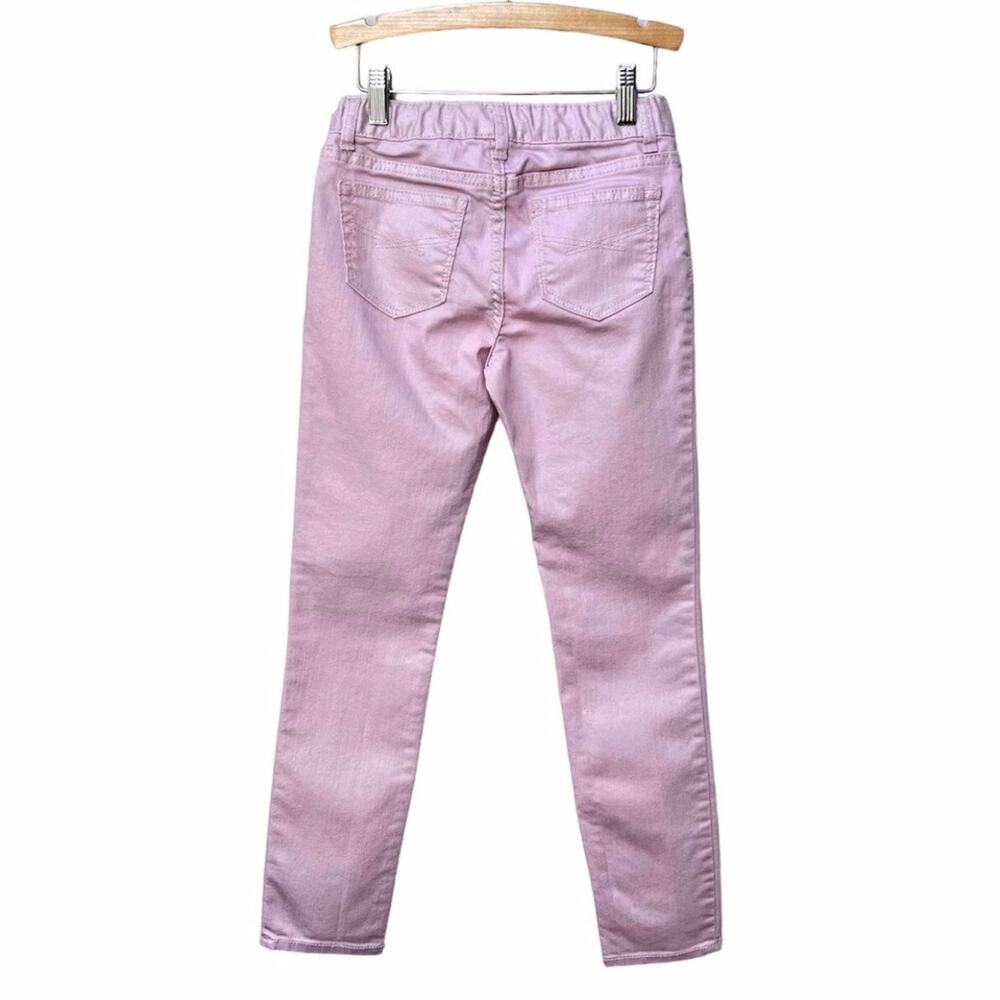 Gap Kids Skinny Jeans Girls Size 10 Pink Shimmer Adjustable Waist Stretch - Picture 2 of 8
